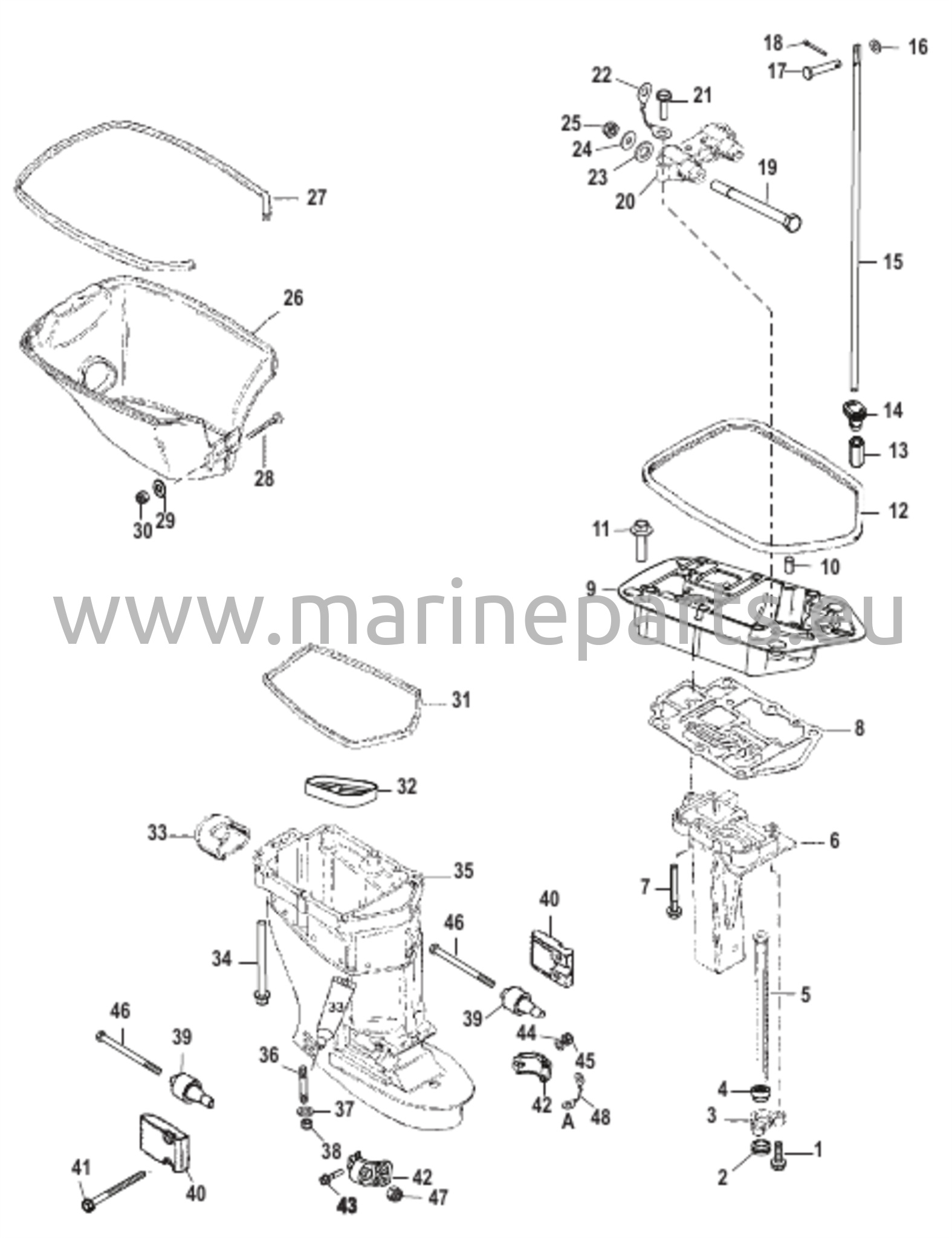Driveshaft Housing / Exhaust Plate 