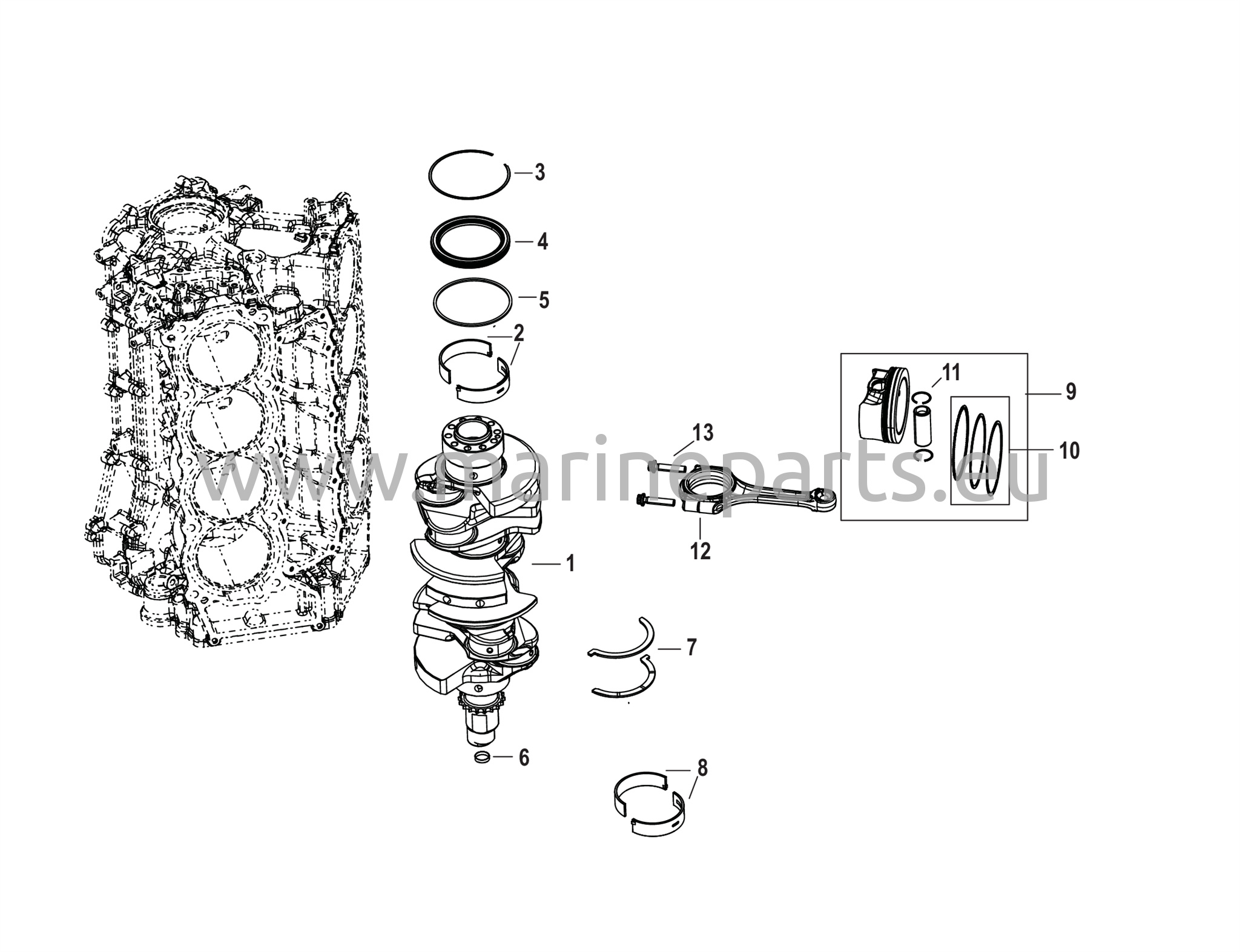 Kampiakseli, männät ja mäntävarret
