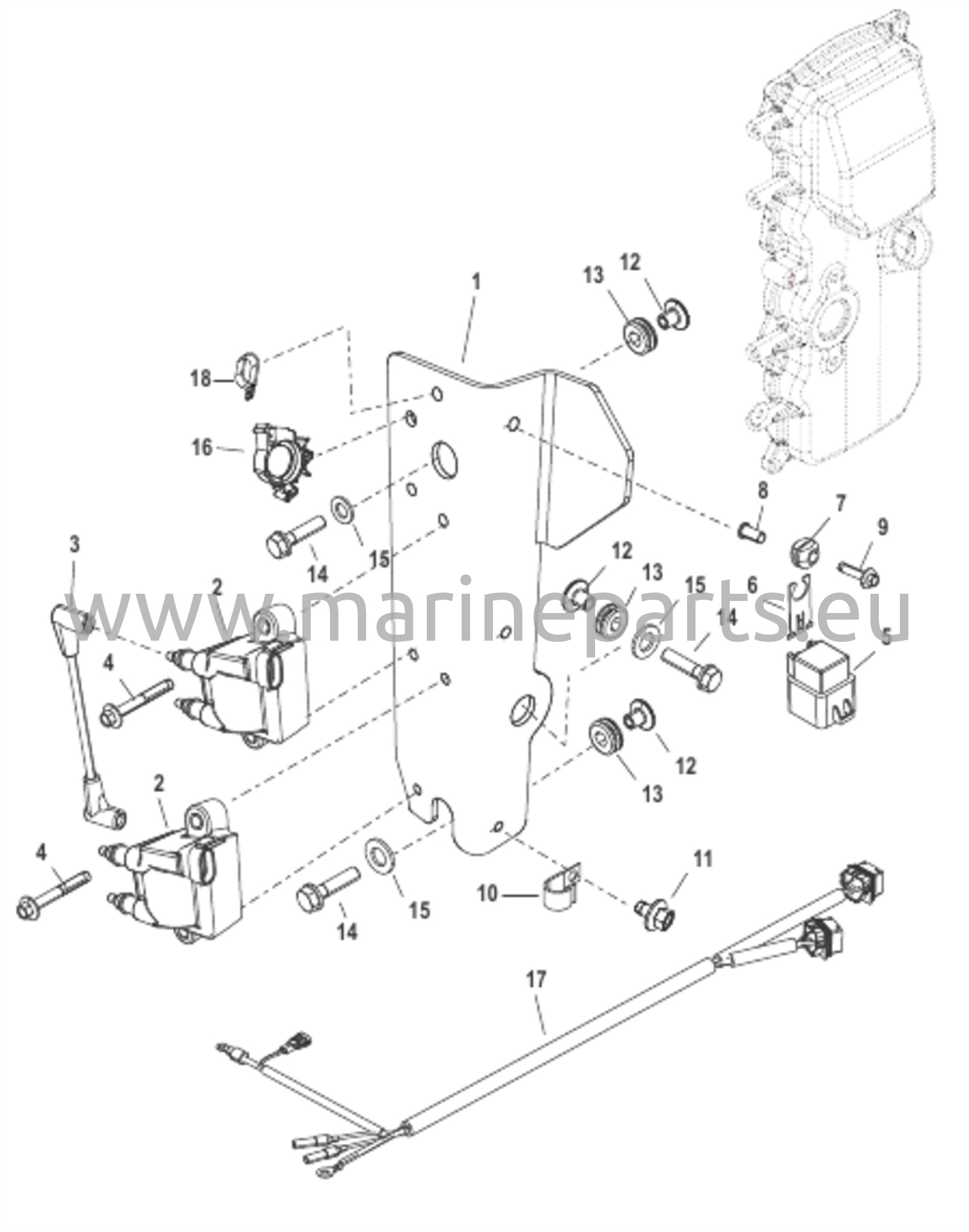 Montering av tändspole
