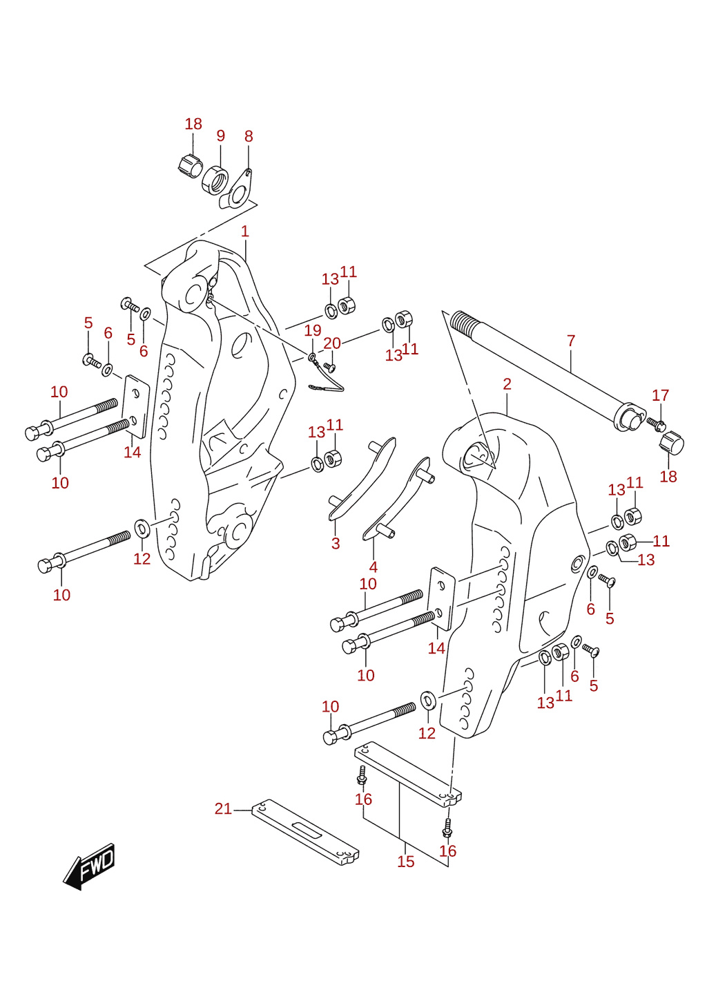 Clamp bracket (DF300BMD, DF350AMD)