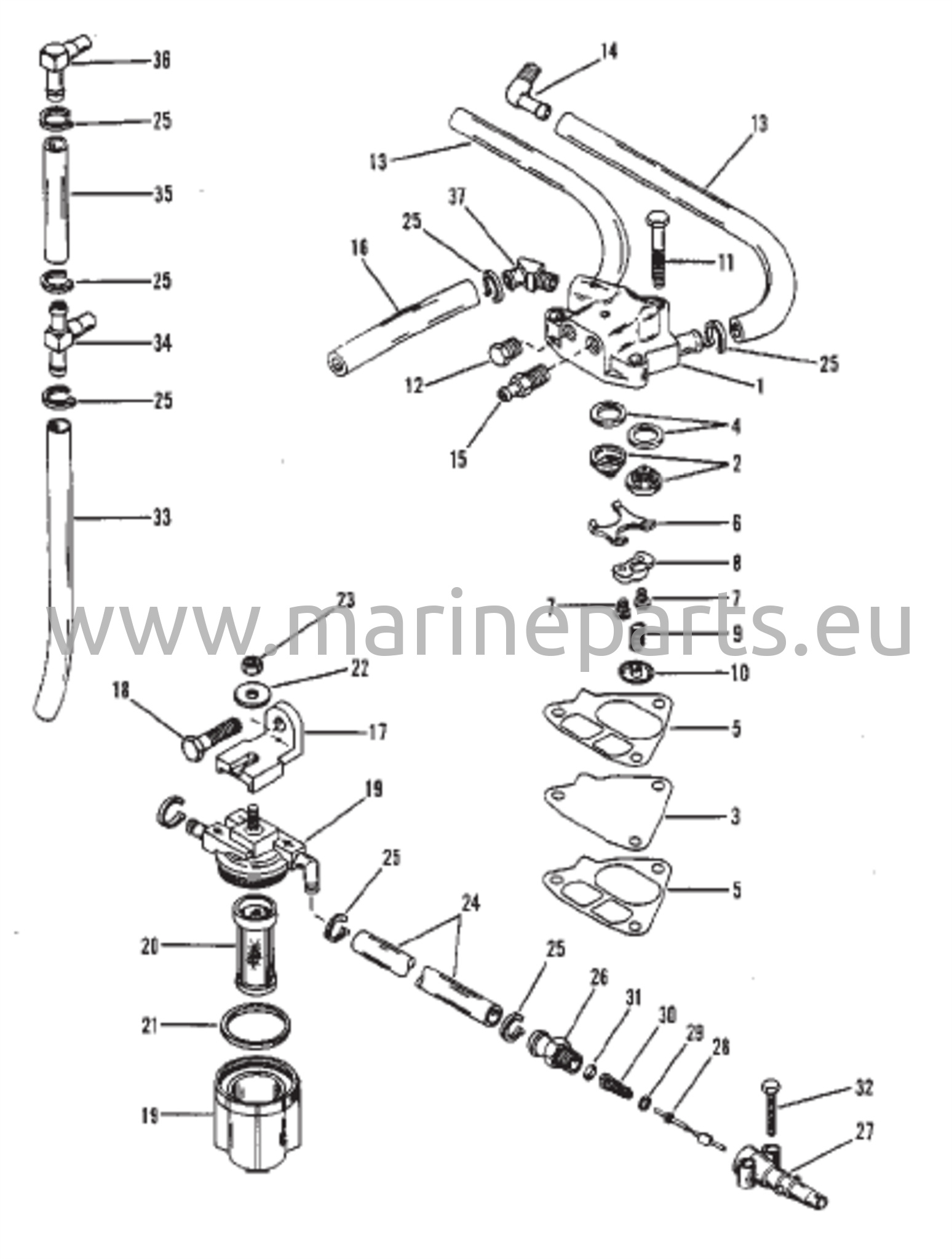 Polttoainepumppu, polttoainesuodatin ja polttoaineputket