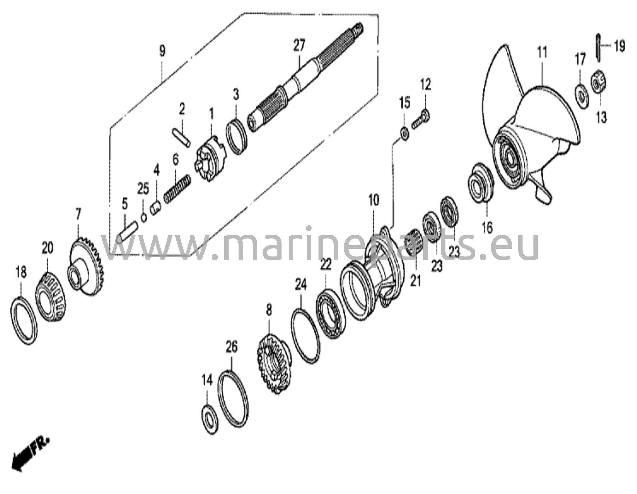 Propelleraxel och propeller