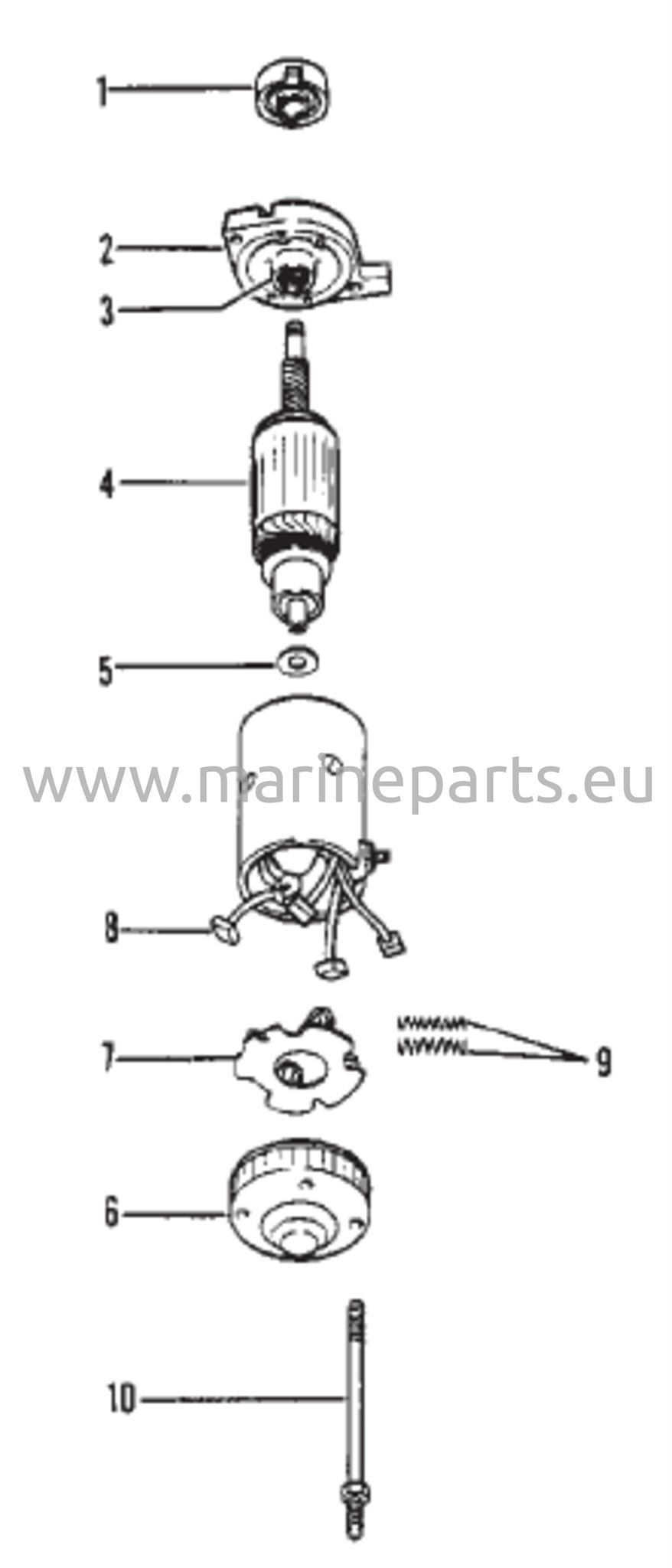 Käynnistinmoottorin kokoonpano (Prestolite)