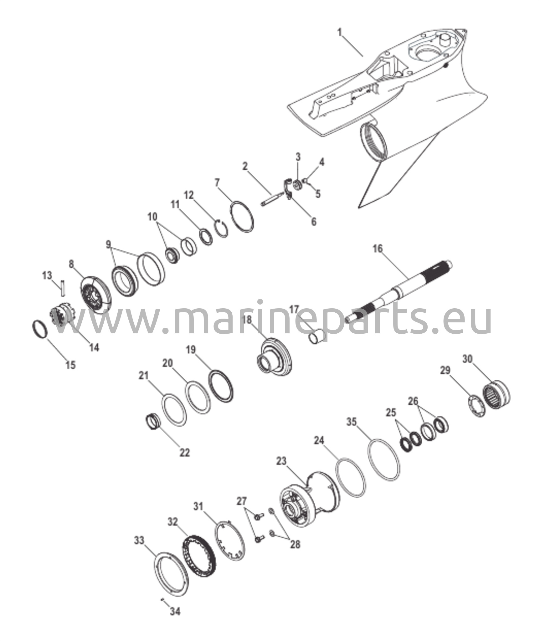 Vaihteiston kotelo, potkuriakseli - vastakierto, 5.44 HD Sportmaster