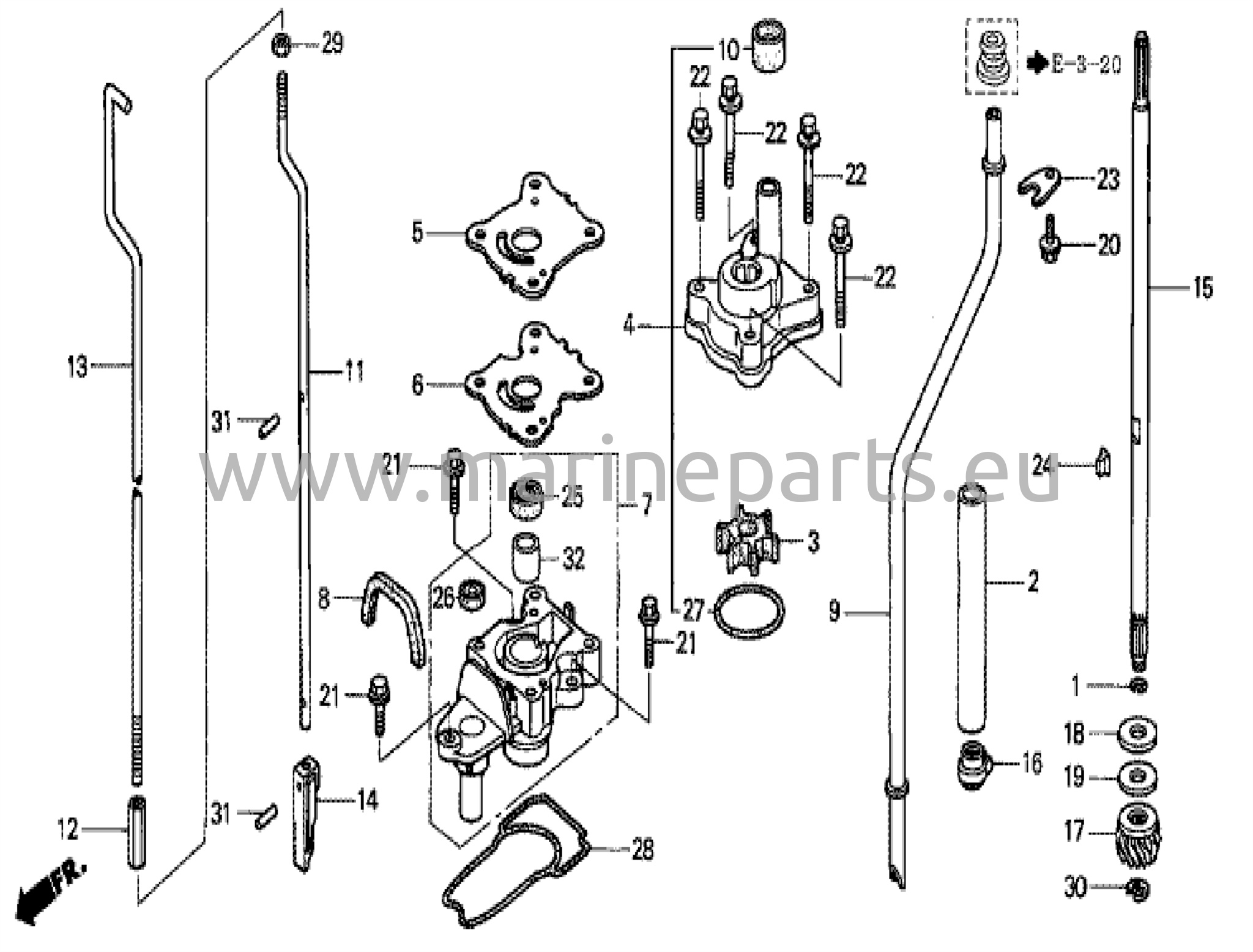 Vattenpump/vertikal axel (storlek L, S)