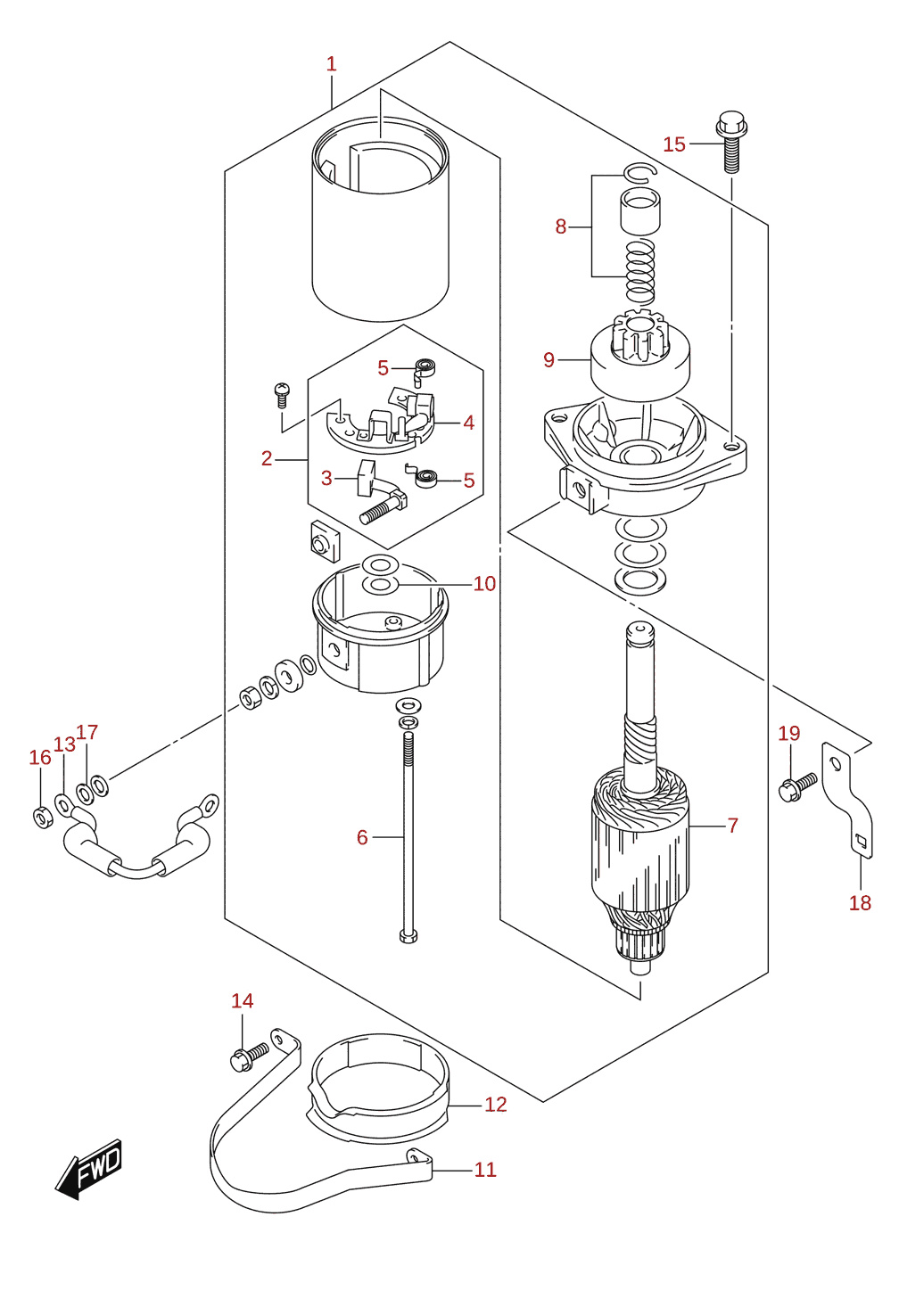 Startmotor (DF25AT, DF30AT)