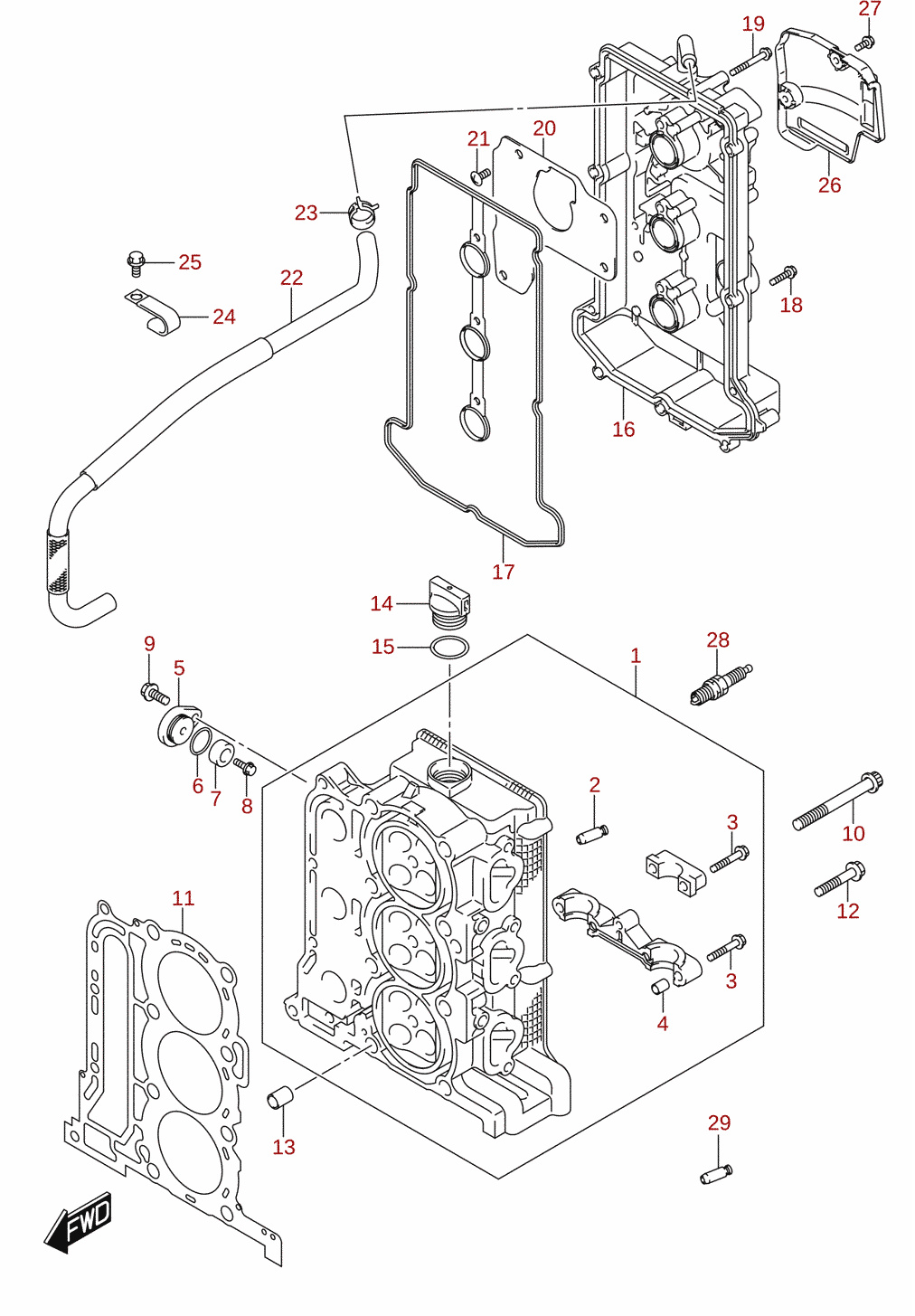 Plahvatusjoonised: Suzuki DF40A, DF50A, DF60A (E01/E34) 2017 [DF60A_E01_017]