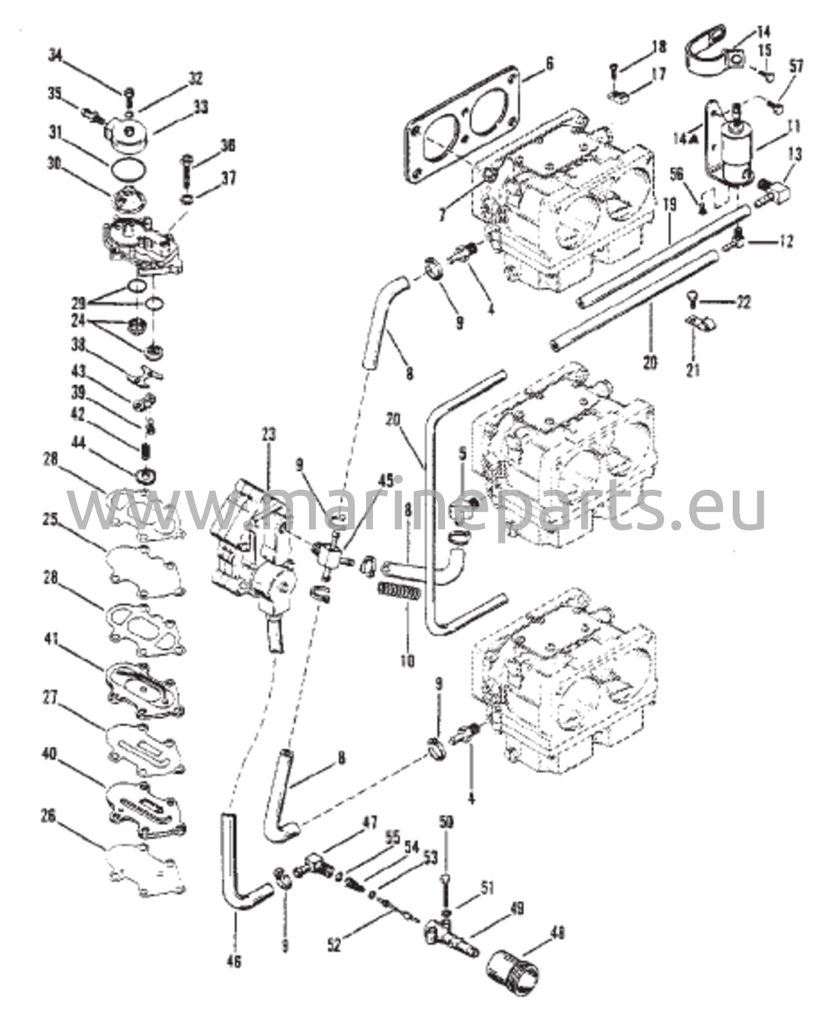 Polttoainepumppu ja kaasutin