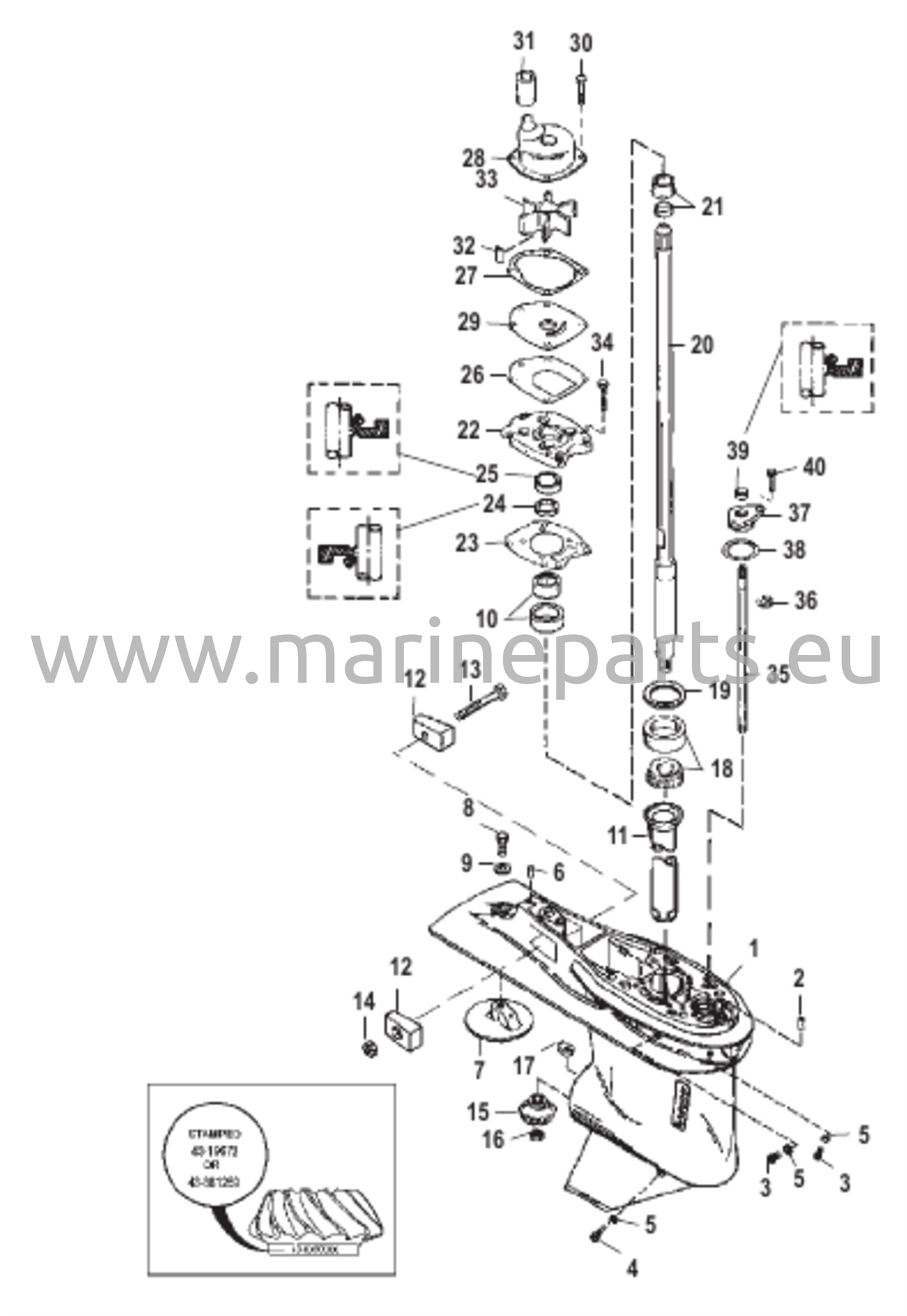 Vaihteiston kotelo (voimansiirtoakseli) (6-hampainen kytkin taaksepäin)