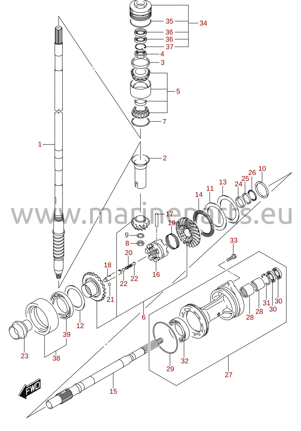 Jõuülekanne (DF200Z, DF225Z, DF250Z)