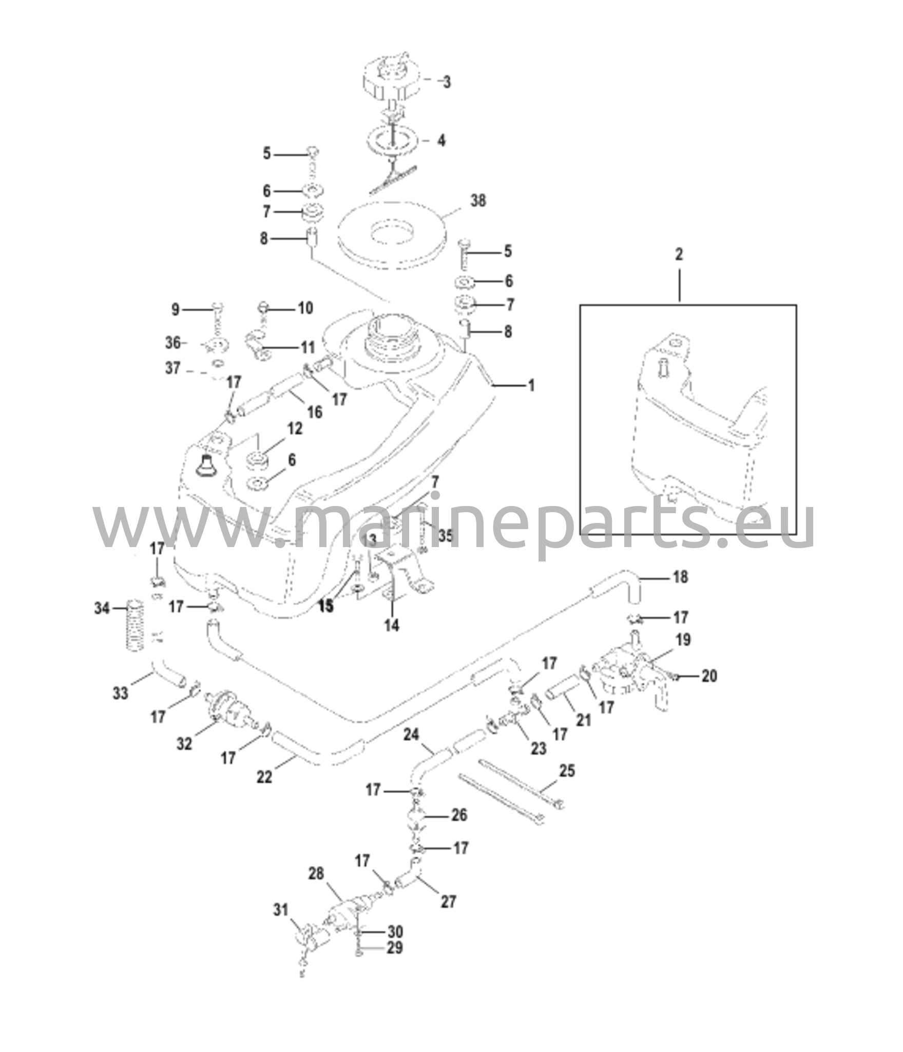 Integral Fuel Tank 4 Horsepower 