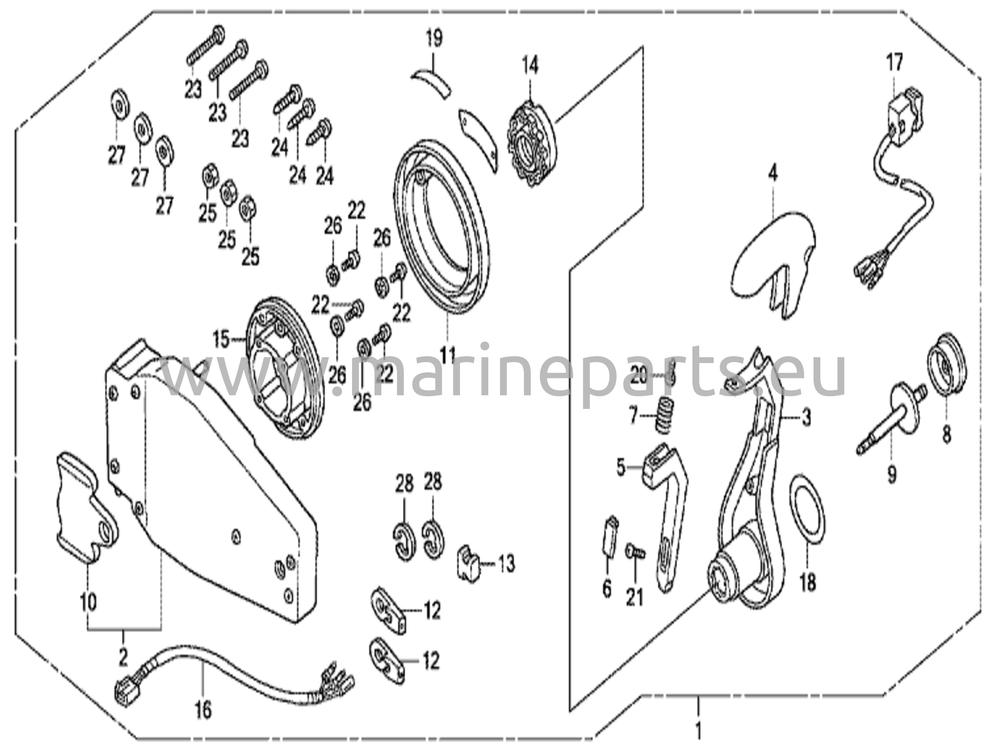 Kaukosäädin (Upotettava malli) (Vasen)