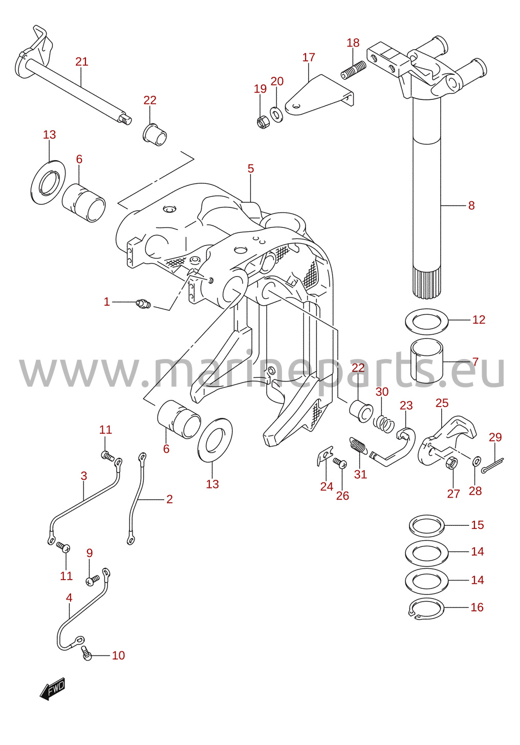 Swivel bracket (DF70A, DF80A, DF90A)