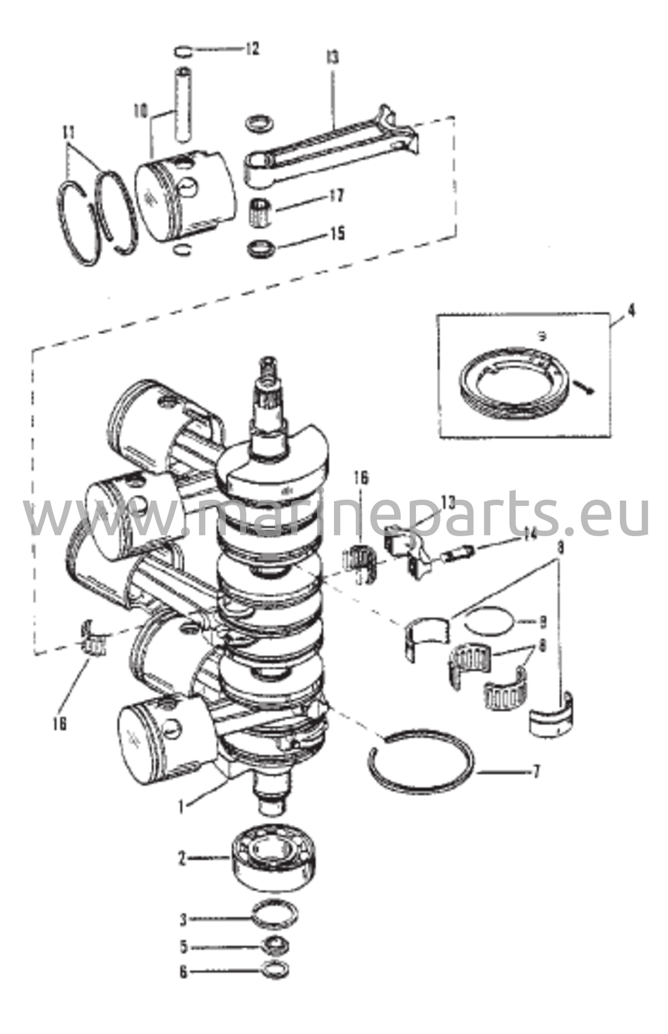Kampiakseli, männät ja nokka-akselin varret