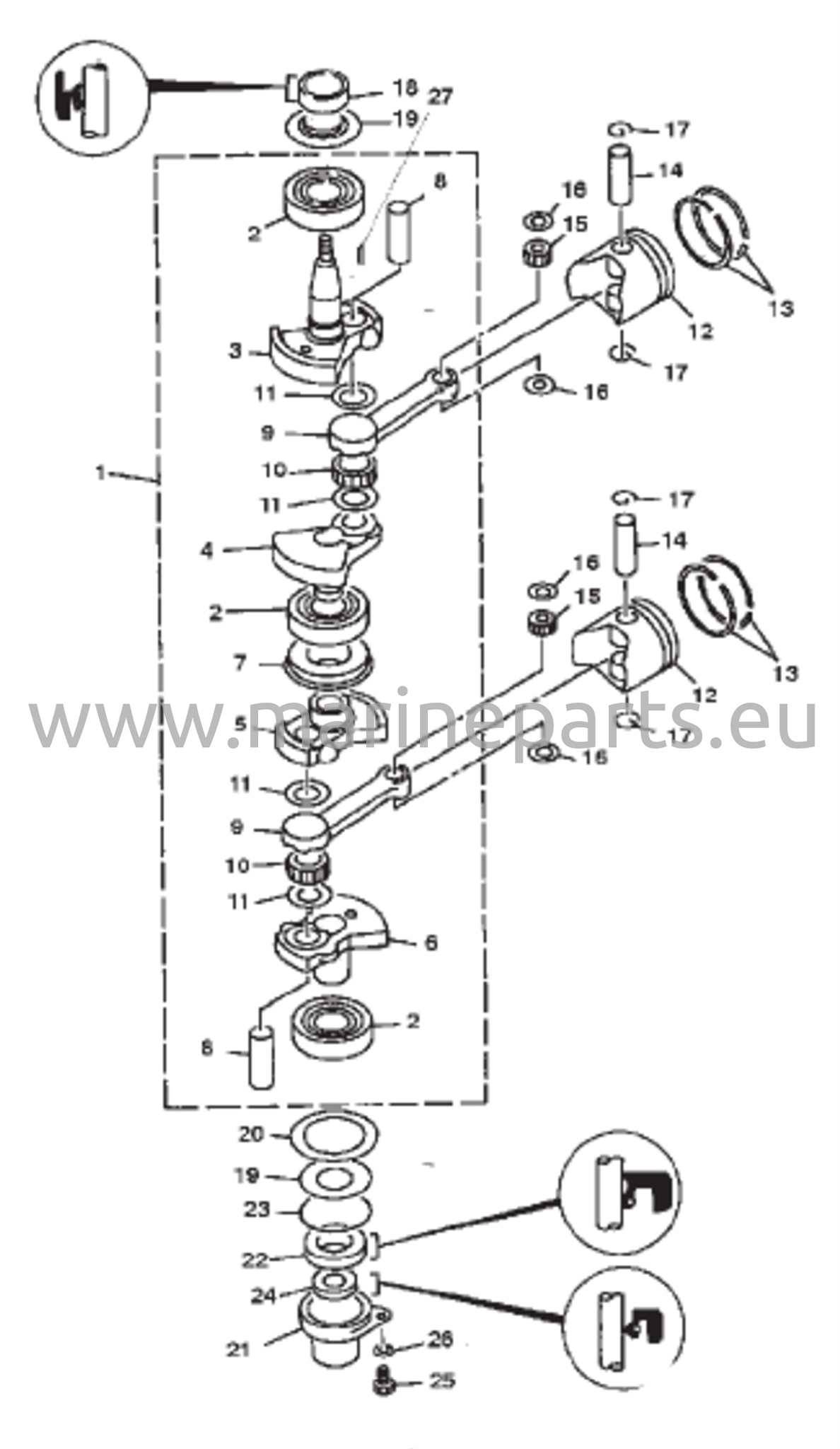 Kampiakseli, männät ja kiertokanget