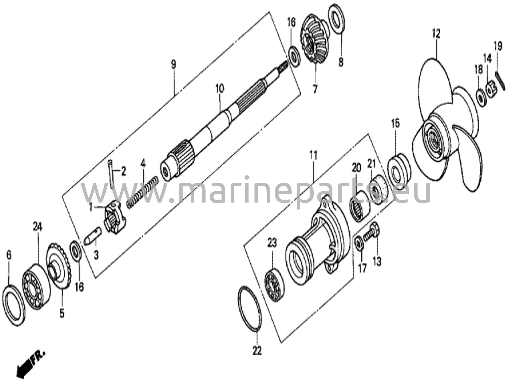 Propelleraxel och propeller