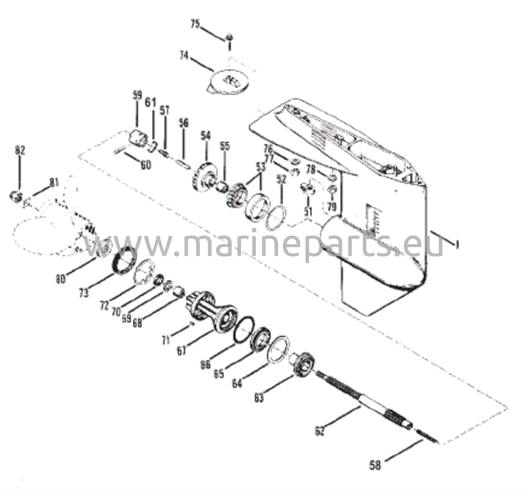 Vaihteiston kotelo (potkurin akseli)