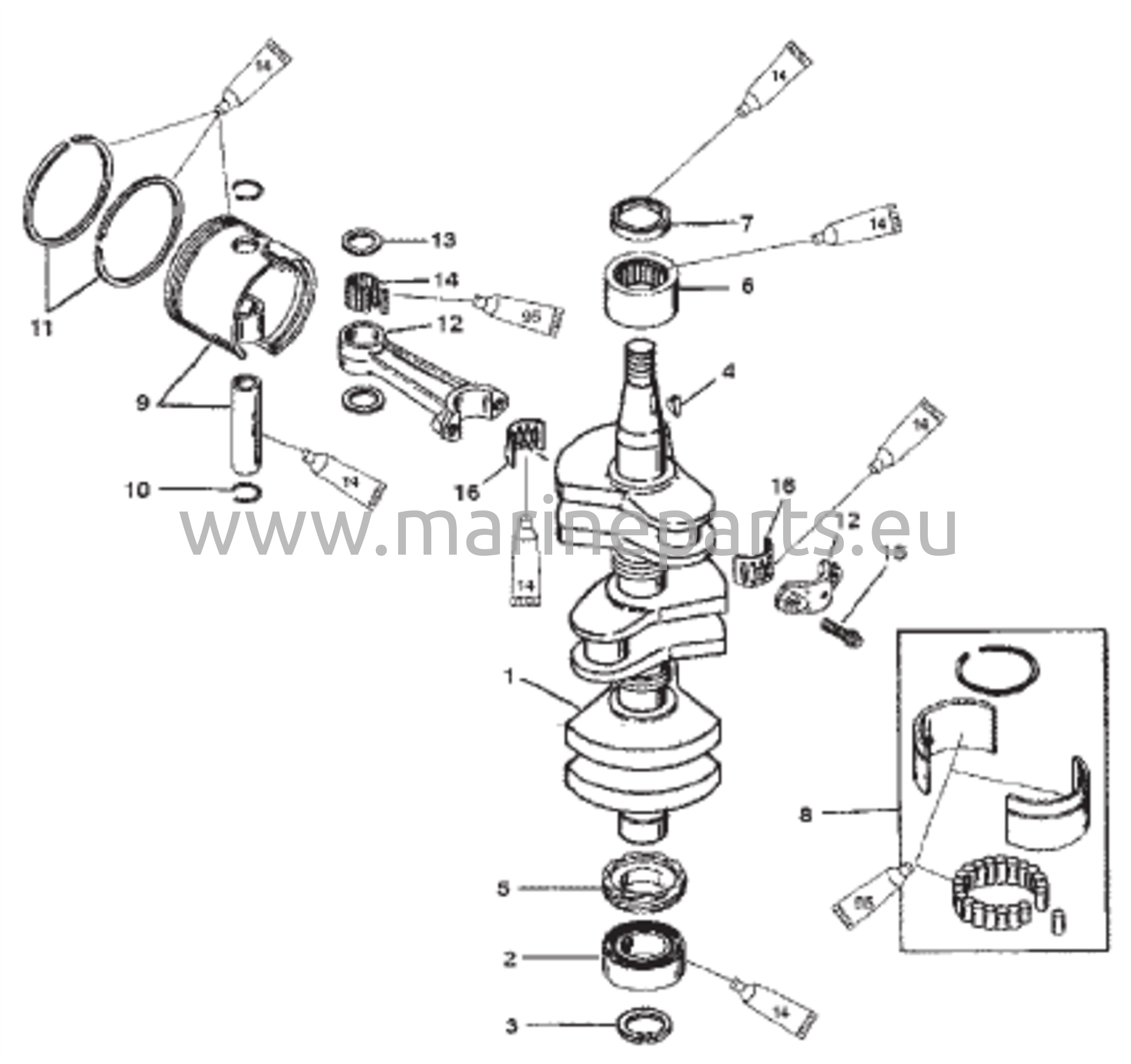 Kampiakseli, männät ja kiertokanget