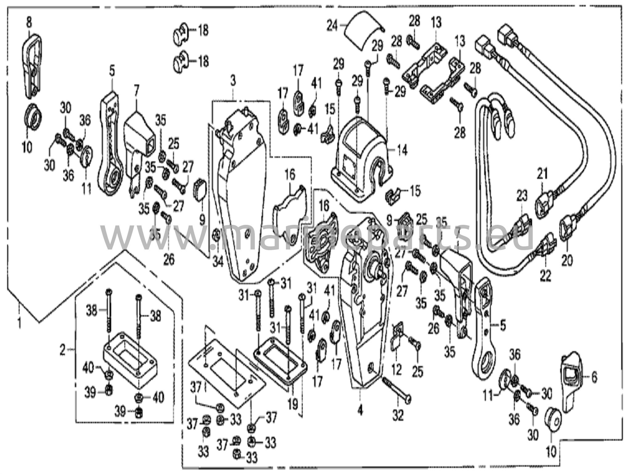 Fjärrkontroll (övre montering dubbeltyp) (vänster)