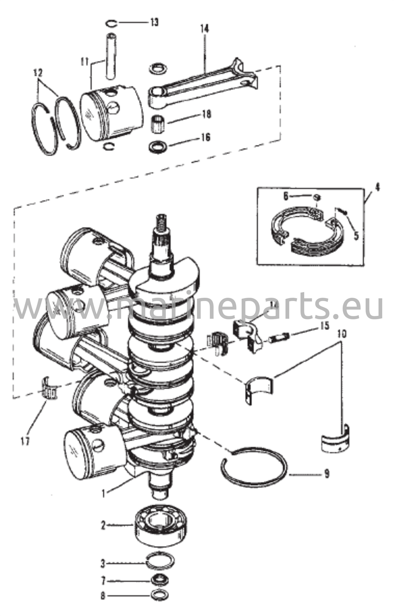 Kampiakseli, männät ja yhdystangot