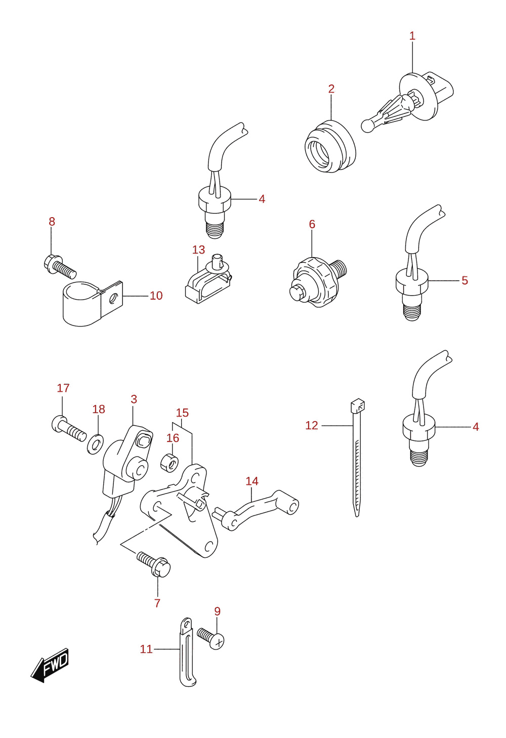 Sensor (DF200Z, DF225T, DF225Z, DF250T, DF250Z)