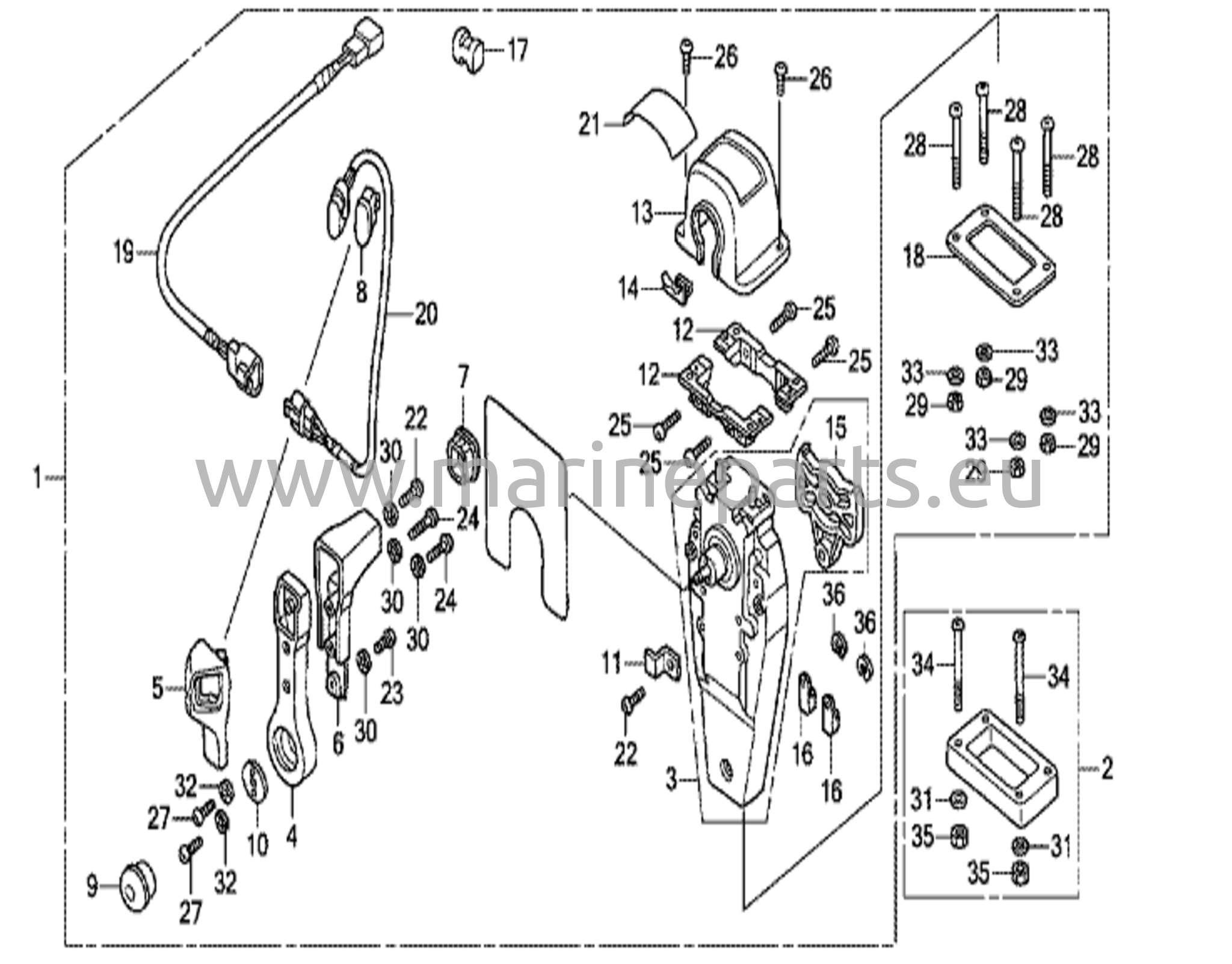 Kaukosäätölaatikko (yläasennus, yksittäistyyppi) (oikea)