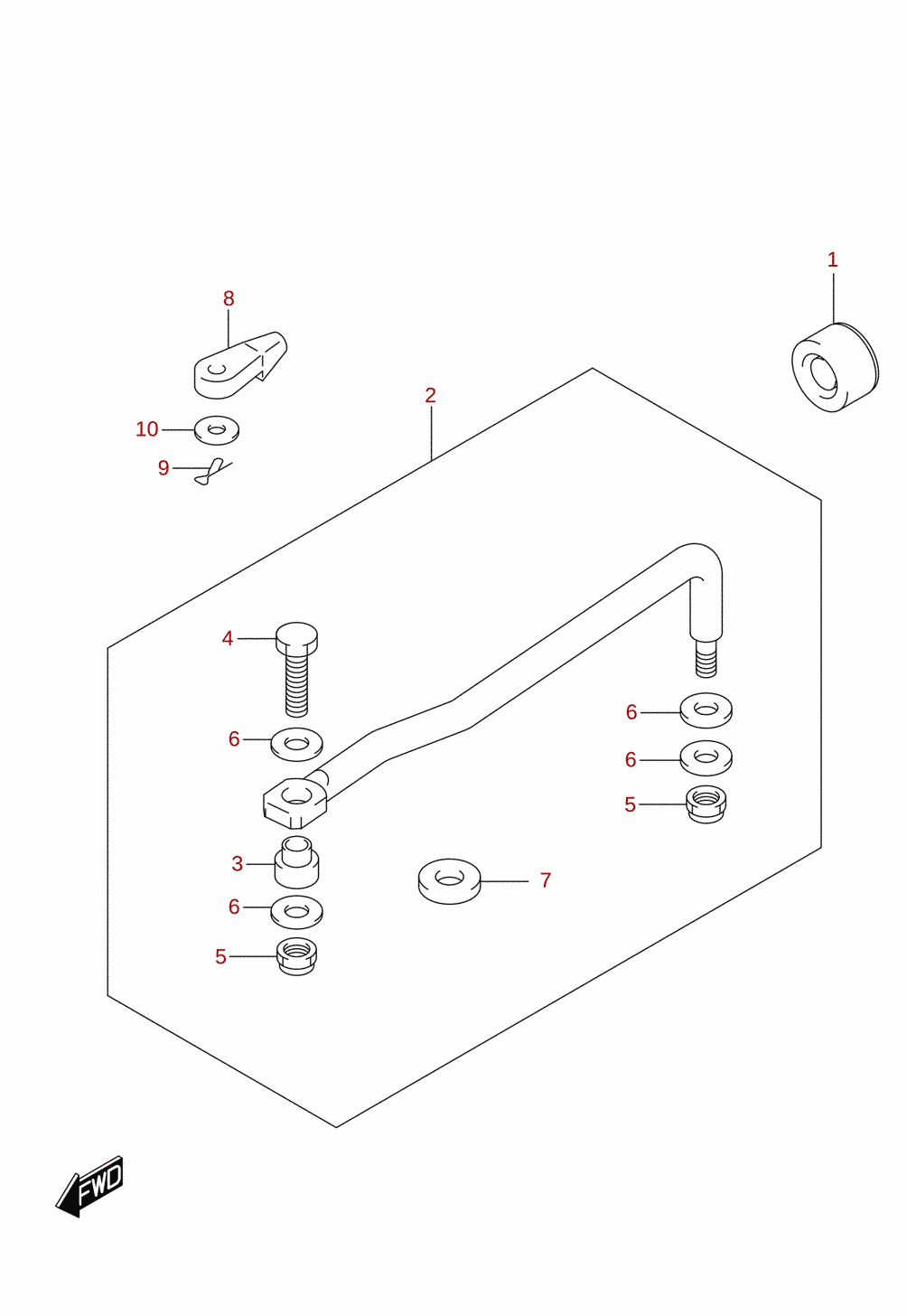 Styrstag (DF100B, DF70A, DF75A, DF80A, DF90A)