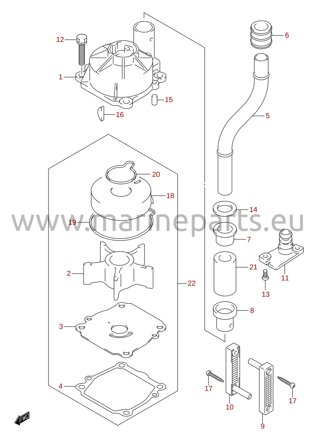 Vattenpump 1/2
