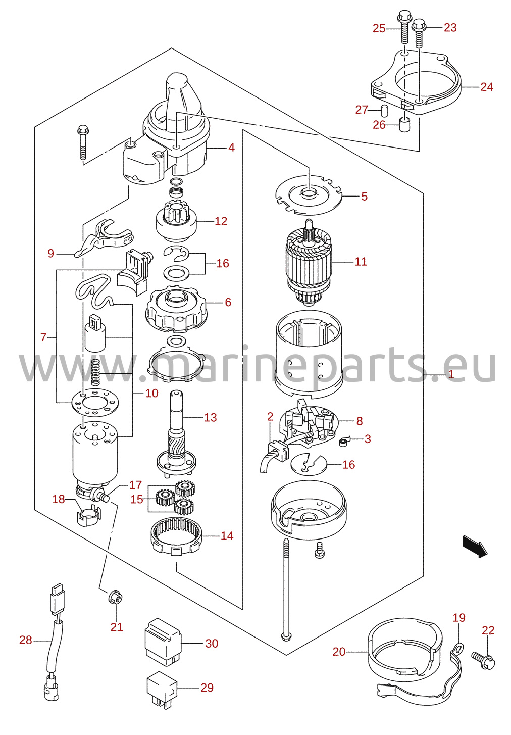 Starting motor