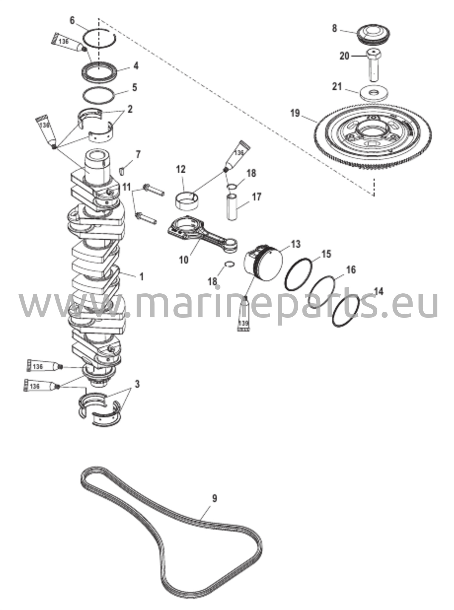 Kampiakseli, männät ja kiertokanget
