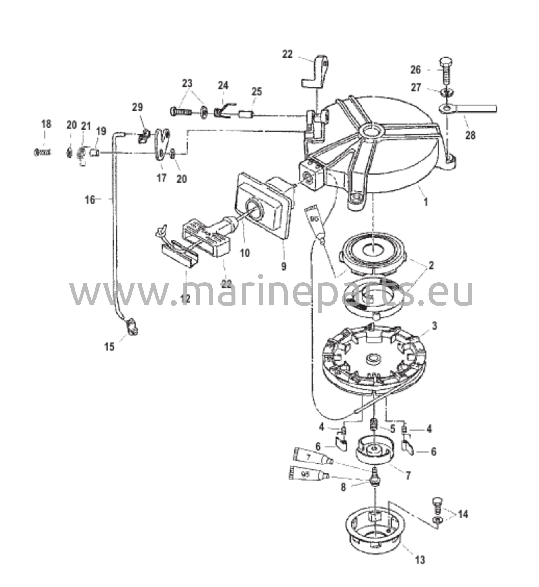 Käynnistimen palautusjousi