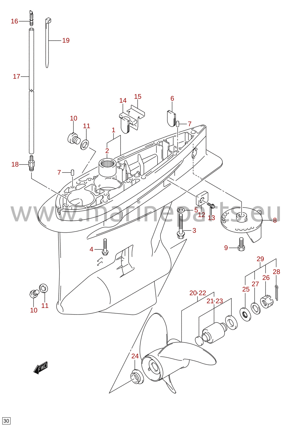 Gearhus (DF150T, DF150TG, DF175T, DF175TG)
