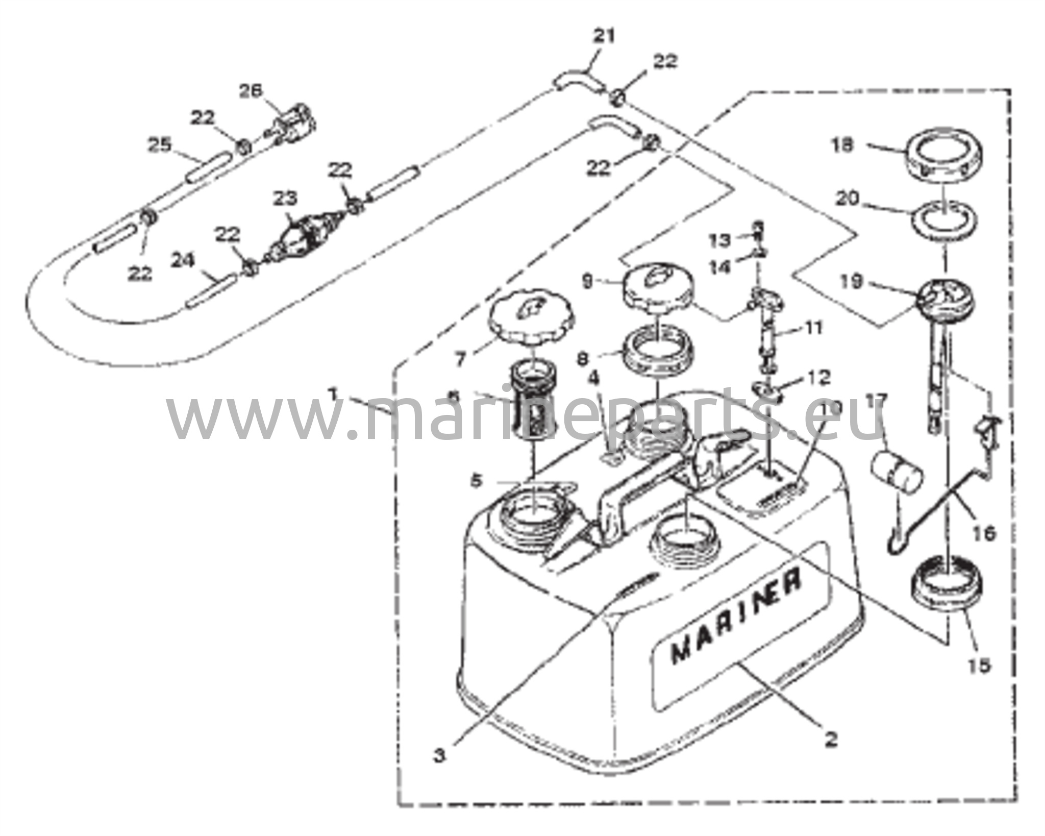Polttoainesäiliö/Polttoainelinja (S/N:M-001188/ML-304030 ja sitä alemmat)