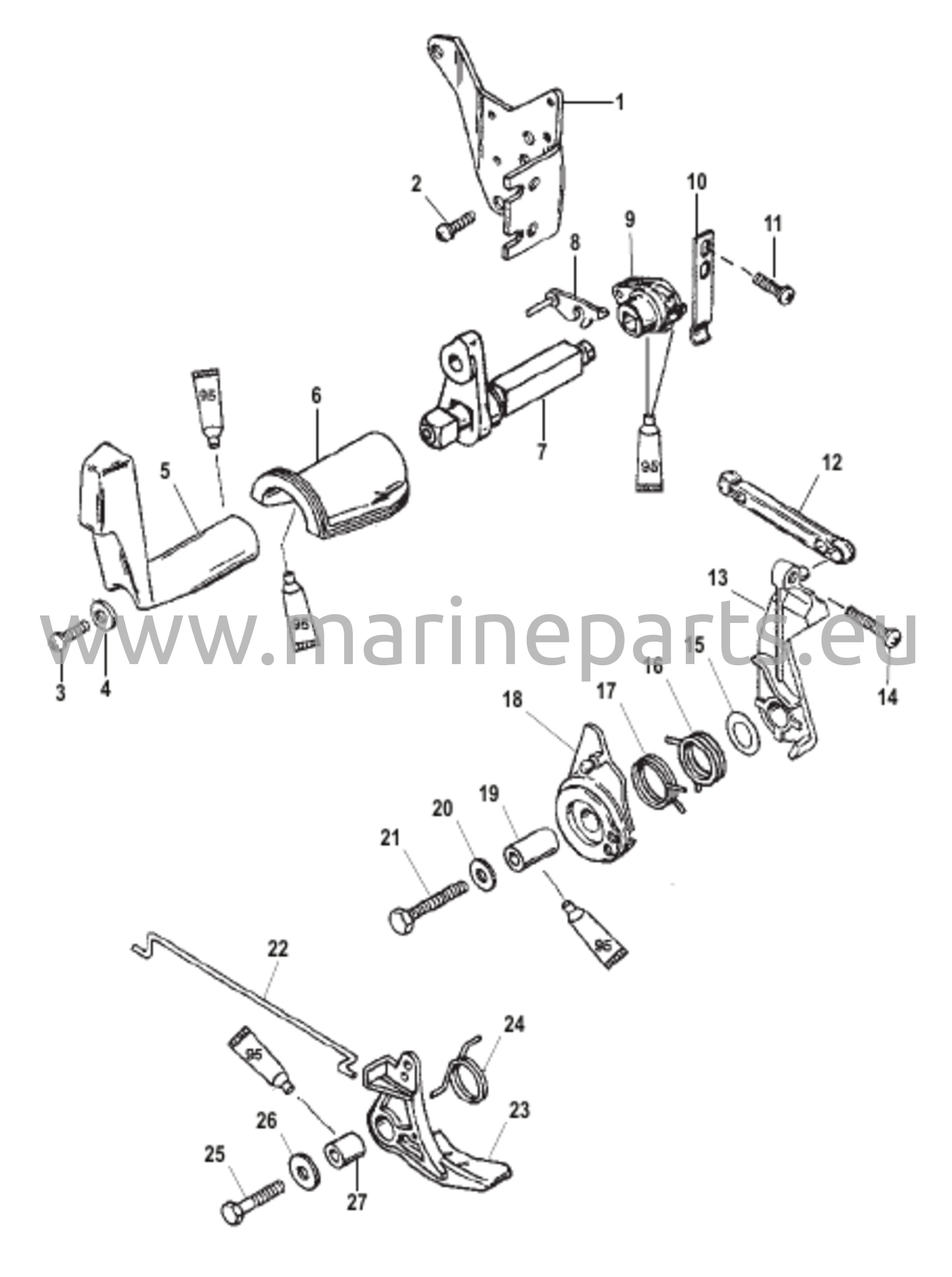 Kaasu- ja vaihdevivuston nivel (Sivusiirto)