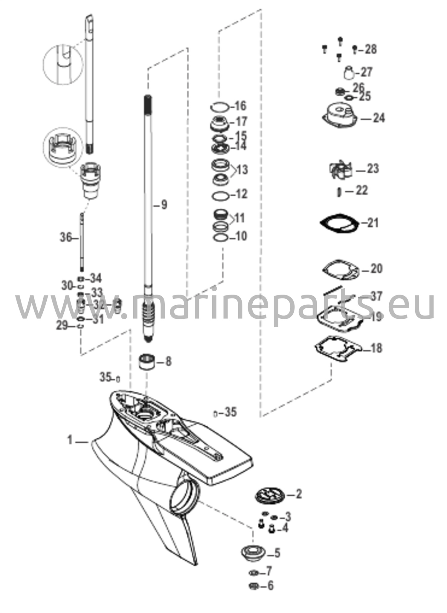 Vaihteiston kotelo, vetoakseli, Sport Master 1.60