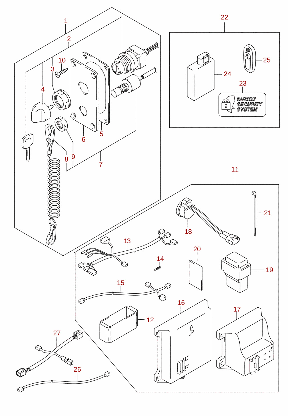 Keyless start (DF250A) (optional)