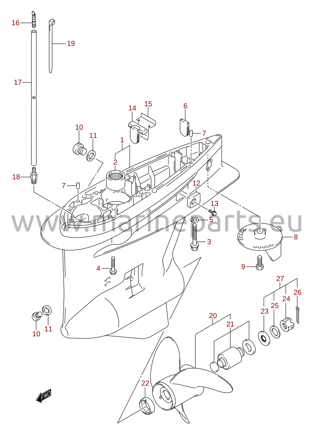 Gear case (DF150T, DF150WT, DF175T)