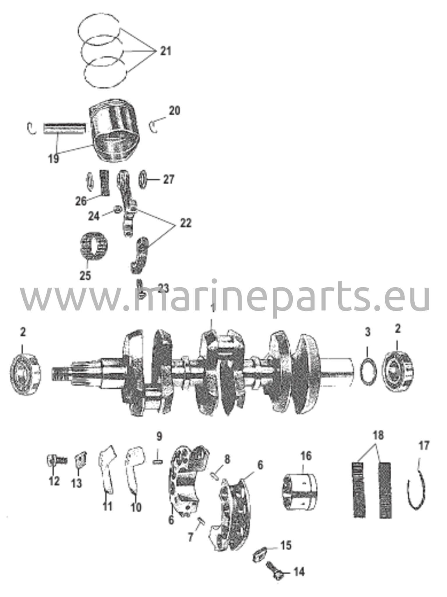 Crankshaft, Pistons and Connecting Rods 
