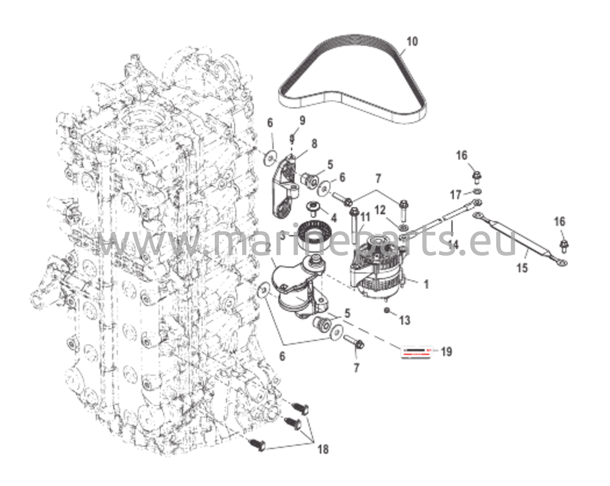 Montering av generator/remspännare