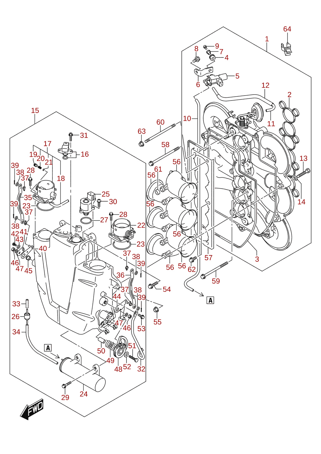 Throttle body (DF225, DF250)