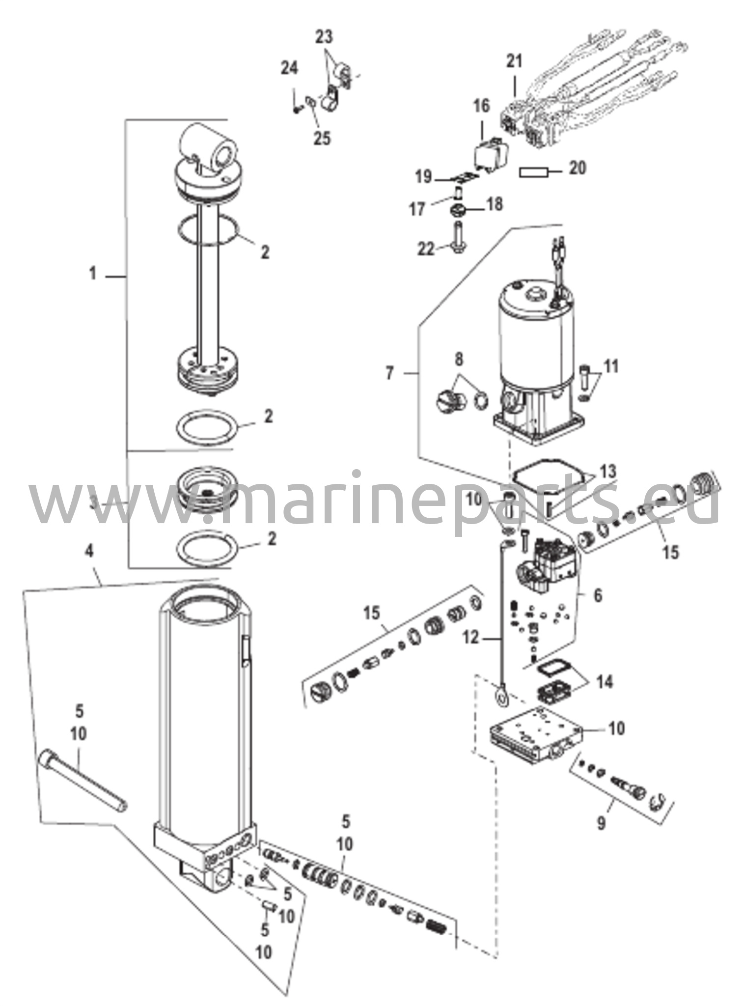 Power Trim -komponentit 2B092562 ja sitä alemmat
