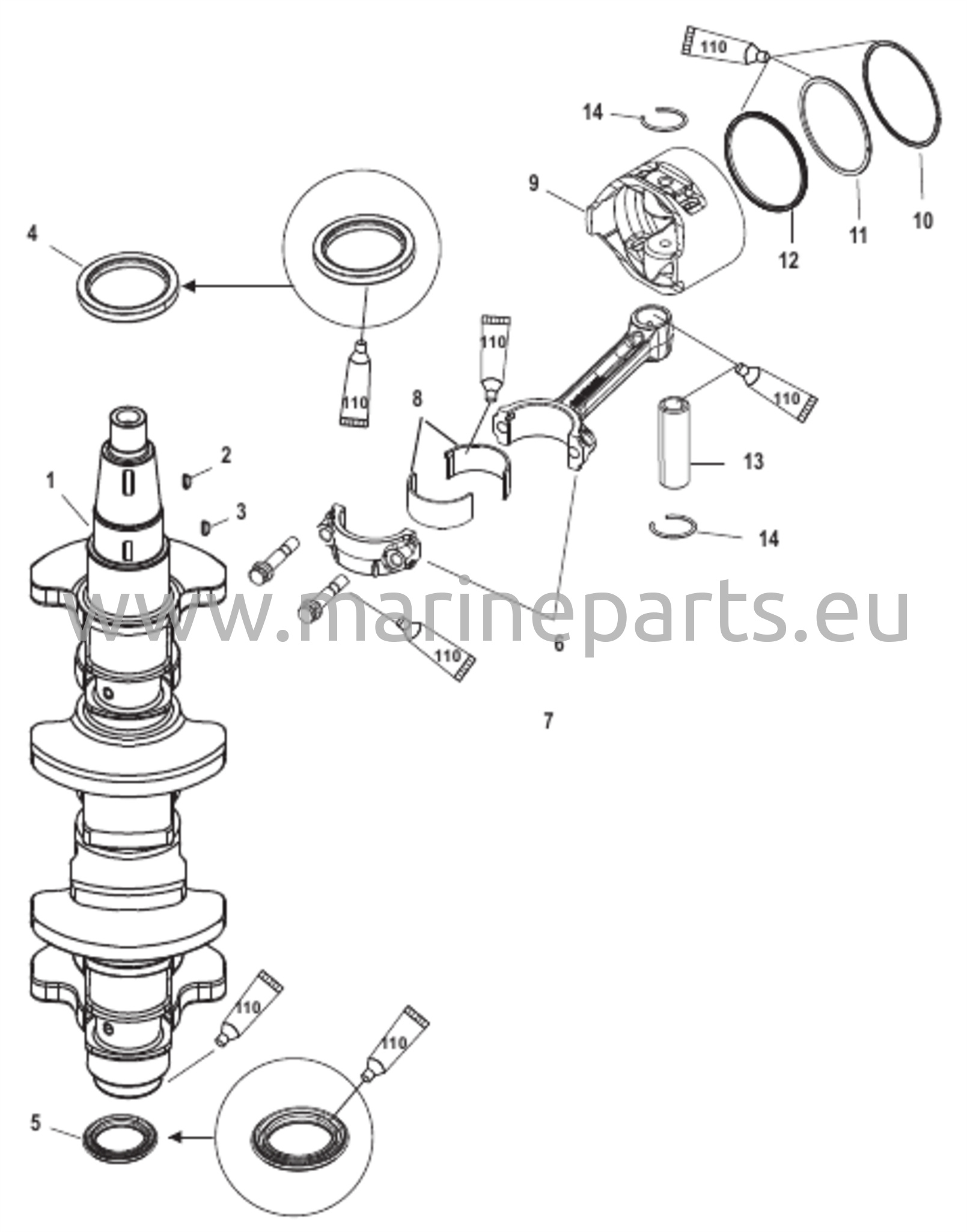 Kampiakseli, männät ja yhdystangot