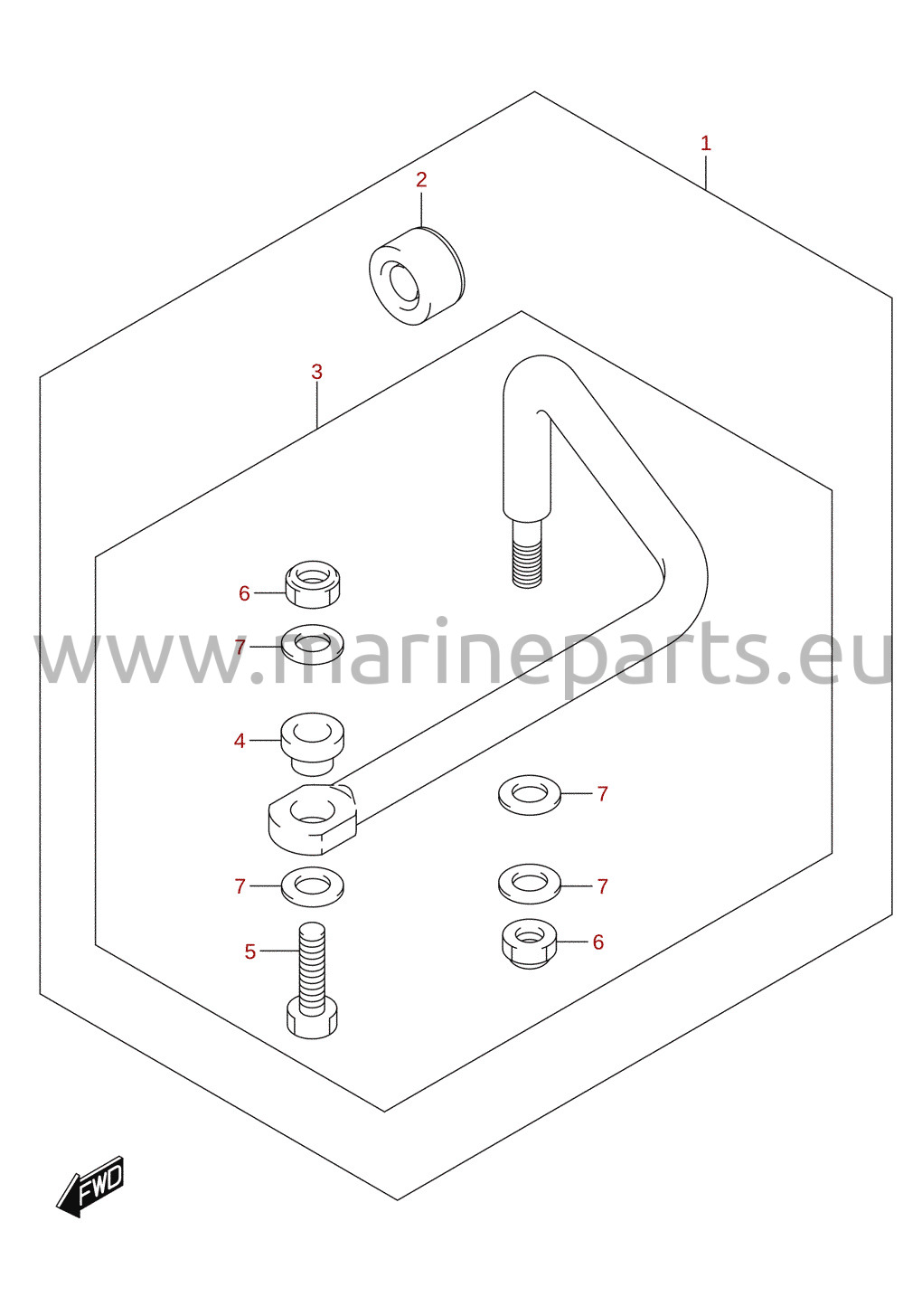 Barre de liaison (DF150T, DF150Z, DF175T, DF175Z) (en option)