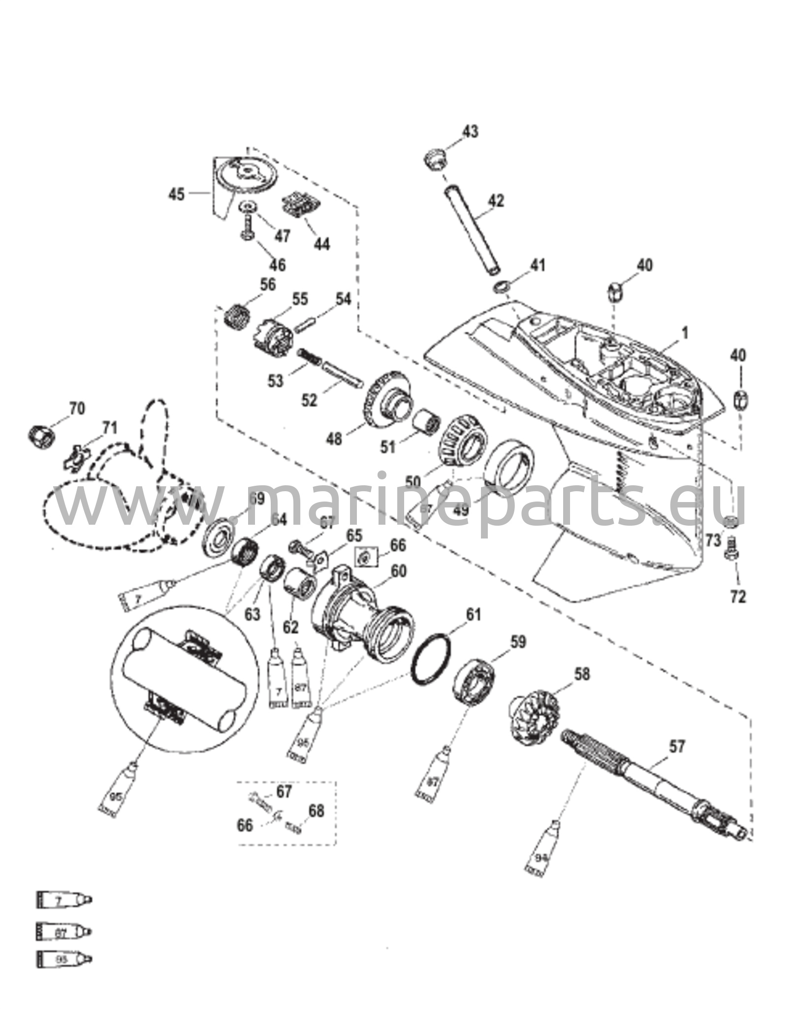 Vaihteiston kotelo (potkurin akseli) (2,00:1 vaihdekerroin)
