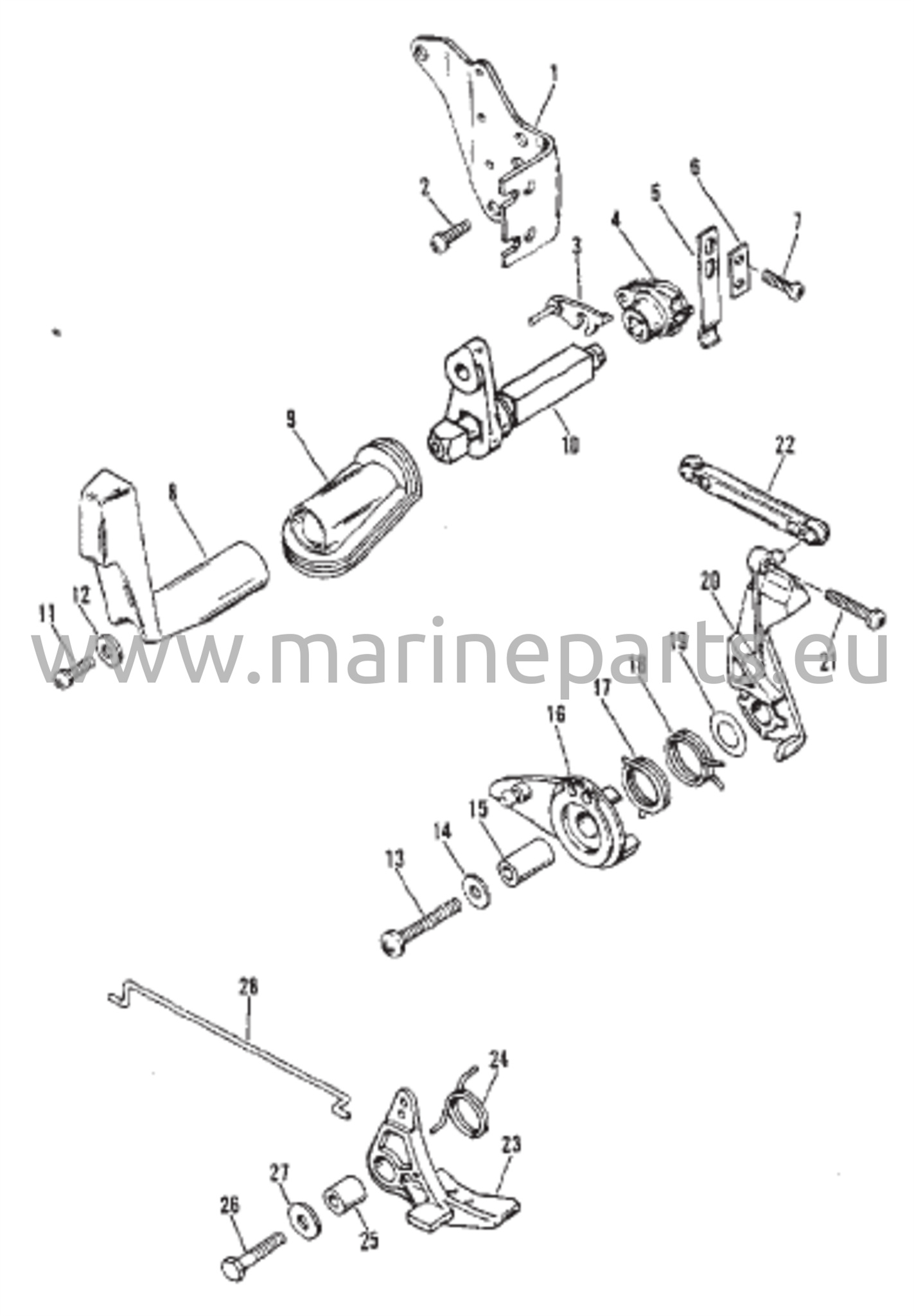 Kaasu- ja vaihdevivusto (SeaPro/Marathon 10)