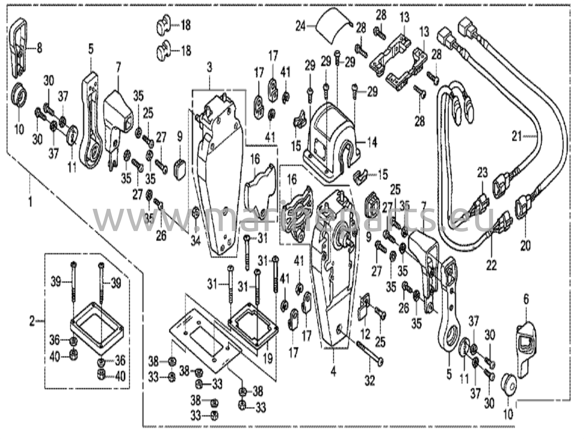 Kaukosäädin (Yläkiinnitteinen kaksoistyyppi) (Vasen)