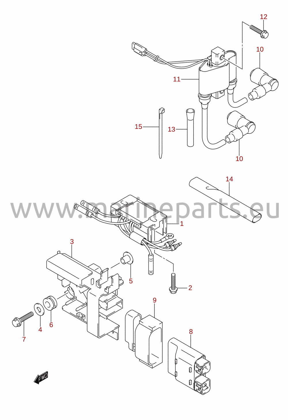 Rectifier / ignition coil (DF8A, DF9.9A)