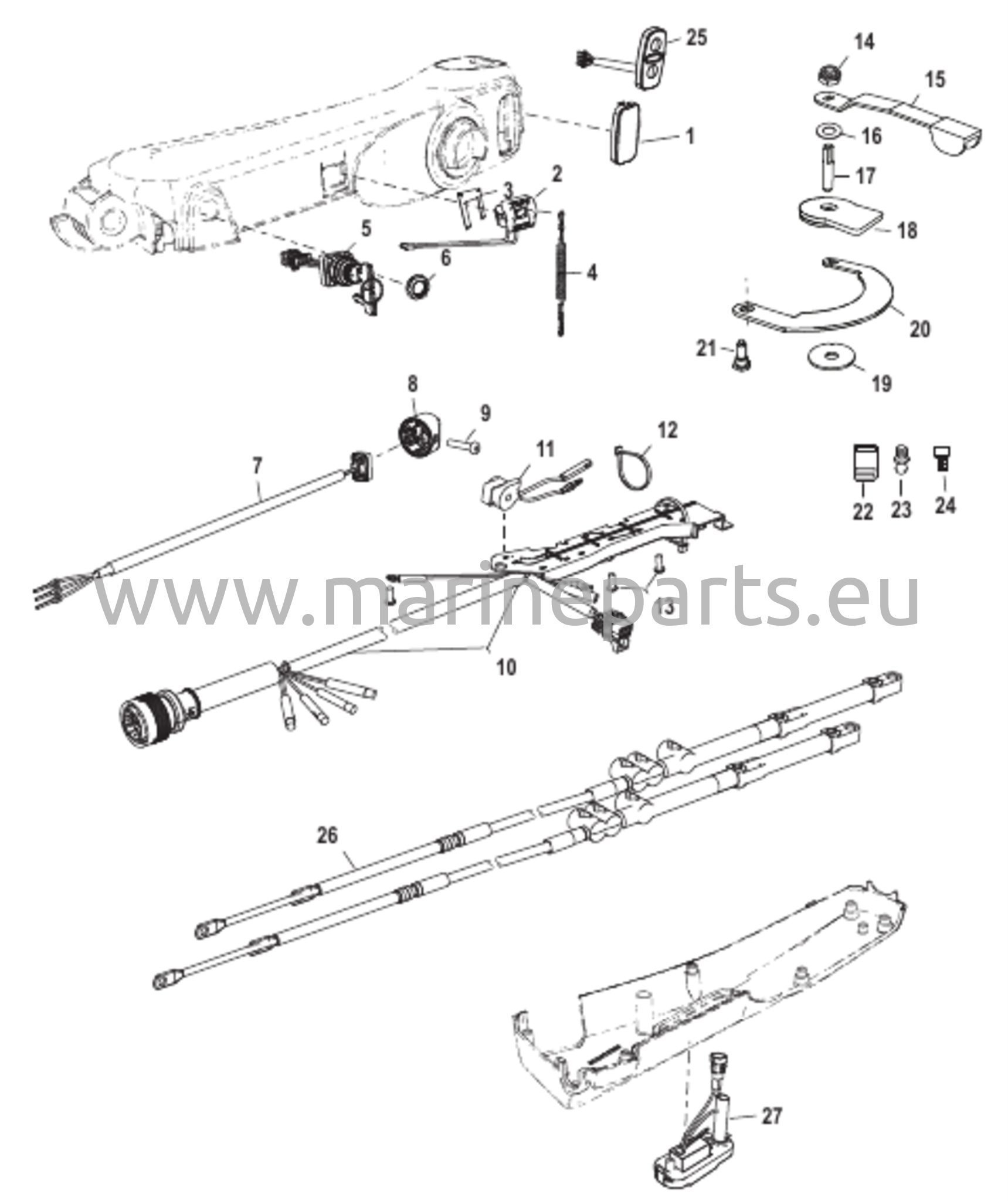 Tillerin kahvan sarjan osat (Iso tilleri - manuaali)