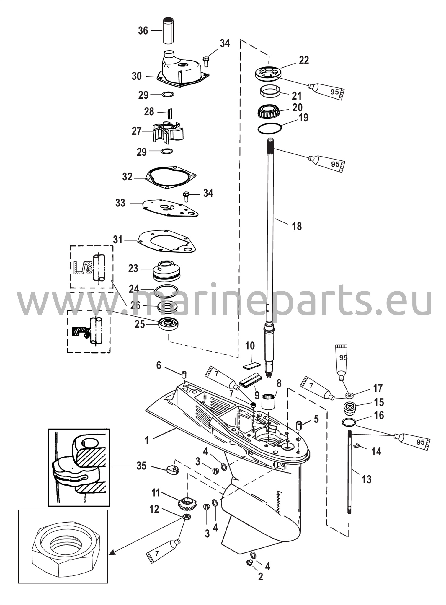 Gear Housing (Driveshaft-Long-2:1 Gear Ratio) 