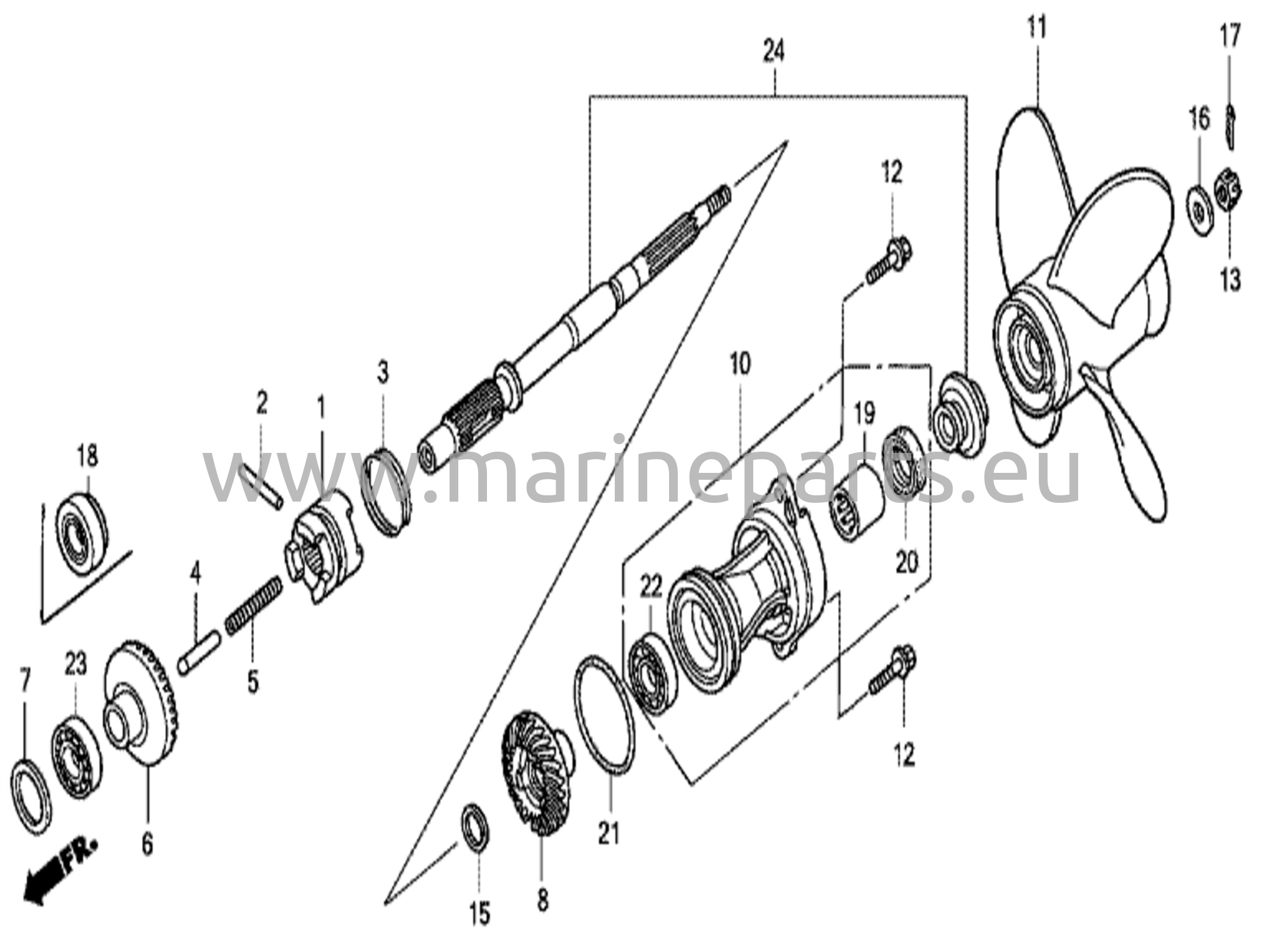 Drivaxel och propeller